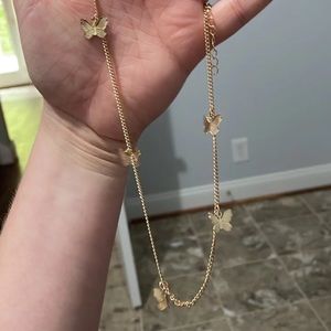 Golden butterfly necklace